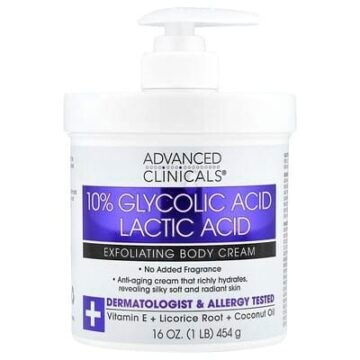 ADVANCED CLINICALS 10% GLYCOLIC ACID LATIC ACID CREAM